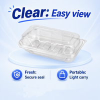 Boîte de rangement alimentaire transparente en PET sur mesure pour gâteaux, pains et pâtisseries, avec charnière, pour supermarchés et épiceries – Personnalisation disponible