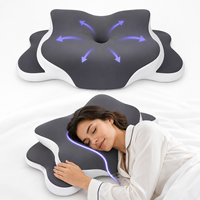 Oreiller cervical personnalisable en mousse à mémoire de forme, forme papillon, ergonomique, pour un sommeil sain et profond (vente en gros)