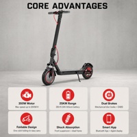 Trottinette électrique pour adultes avec contrôle par application, 36V 6.0Ah Lithium, 350W BLDC, 25km/h, frein à disque, EABS, suspension avant, autonomie 20-25km, idéale pour les trajets quotidiens