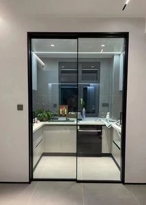 Cửa trượt 3 Bảng điều khiển nhôm tự động trượt cửa kính với rèm cửa trượt - Product Image 6