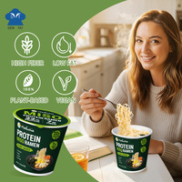 Repas sain et fitness, 22g de protéines, riches en fibres, saveur miso, ramen végétalien au blé, faible en gras, faible en glucides, nouilles instantanées non frites