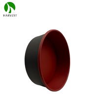 KR 165 Ronde Schaal Serie - Mat Zwart met Bordeauxrood Binnenkant Ecologisch Kraft Papier Voedselverpakkingsdoos