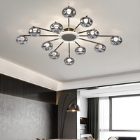Plafonnier décoratif moderne en fer forgé pour salon, luminaire de plafond en verre pour restaurant