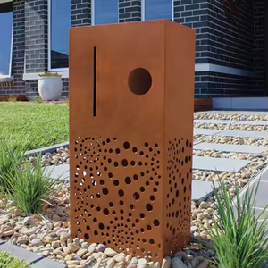 Vintage Style Corten Steel Wall Hanging Decorative <b>Mailbox</b> Post Office Box Waterproof Feature Freestanding Design Customizable - Product Image 1