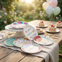 Ensemble d'assiettes en papier biodégradable à motifs, dorées à chaud, pour décoration de table de mariage ou de fête prénuptiale, plats ronds personnalisés