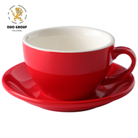 Ensemble de tasses à cappuccino et à latte en céramique épaisse émaillée de 250 ml pour la compétition professionnelle de l'art du latte