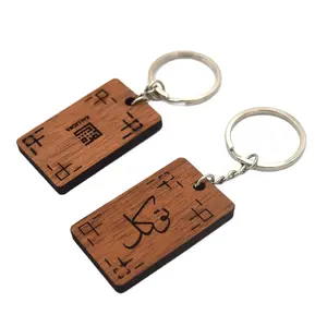 Cadeaux promotionnels avec logo porte-clés personnalisés en bois découpé au laser