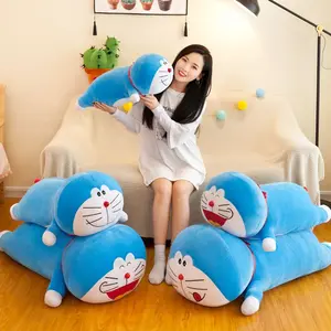 Sevimli Doraemon yastık peluş oyuncak yumuşak şerit robot kedi yastık mavi yağ bebek doğum günü hediyesi toptan