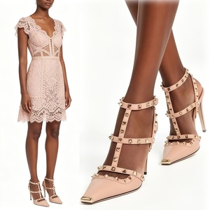 Sandali Sexy <span class=keywords><strong>con</strong></span> <span class=keywords><strong>Tacco</strong></span> a Spillo Romantico in Metallo a Punta, Misura Grande, <span class=keywords><strong>Tacco</strong></span> Alto, Suola in Gomma, Scarpe Baotou - Product Image 2