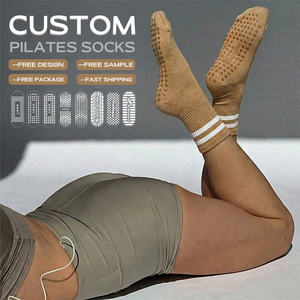 Chaussettes de Pilates antidérapantes en gros Bilu, motif personnalisé, respirantes, en coton, avec grip pour le yoga, écologiques, pour femmes, pour le fitness - Product Image 2