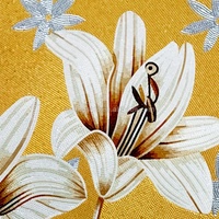 Mosaïque murale artisanale professionnelle de Foshan, motif floral de lys blanc en mosaïque de verre doré, populaire, pour décoration murale