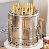 Grand gril à charbon de bois sans fumée vertical en acier inoxydable Offre Spéciale poêle à brochettes de cour intérieure en libre-service pour boulangerie