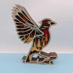 Personalizar estatuas de animales de madera 3D y decoraciones de osos de madera con imágenes - Product Image 6