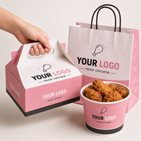 Boîte d'emballage et sac en papier personnalisés pour poulet frit |   Emballage alimentaire à emporter avec logo |   Fabricant d'emballages pour la restauration rapide OEM
