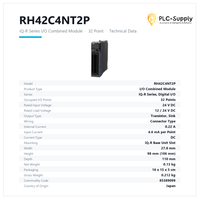 Module combiné d'entrée/sortie IQ-R RH42C4NT2P, 32 points d'entrée CC, sortie transistor, connecteur CC 12-24V pour rack PLC