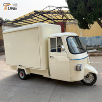 Carrito de Comida Eléctrico de Lujo Estilo Retro Piaggio Ape, Barra de Café Móvil en Venta al Por Mayor Directo de Fábrica