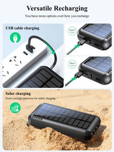 Nouveaux produits 2024 câble intégré USB C produits électroniques pour <span class=keywords><strong>iPhone</strong></span> <span class=keywords><strong>chargeur</strong></span> de téléphone portable 30000mAh banques d'énergie <span class=keywords><strong>solaire</strong></span> 16000mAh - Product Image 4