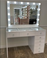 Table de maquillage moderne YIFAN avec 8 tiroirs, espace de rangement pour chambre et salon, en bois, vente en gros disponible
