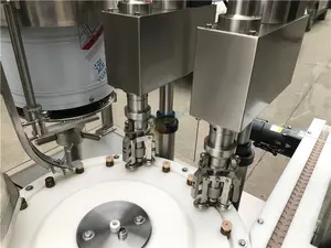 Frasco pó vácuo enchimento stoppering tampando rotulagem ligação produção máquina para esterilizado injeção pó