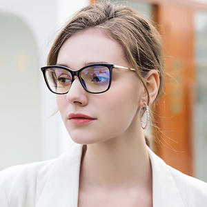 Monture de lunettes œil de chat TR90 87009 avec protection anti-lumière bleue pour femmes, taille moyenne, verres AC, origine Taizhou - Product Image 1