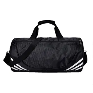 Özel Logo baskı kadın erkek egzersiz Tote spor salonu silindir seyahat çantası islak cep ve ayakkabı bölmesi spor çantası