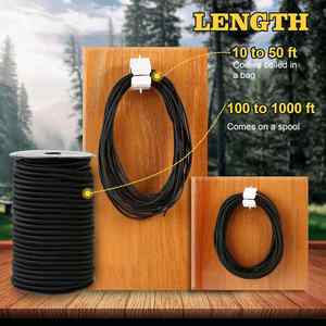 Cuerda Elástica de Macramé Reforzada y Duradera de 1/4" x 100 pies para Reparación de Kayaks, Postes de Tiendas, Bolsas y Amarre DIY - Product Image 2