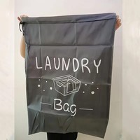 Sac à linge 56-75L en polyester Oxford avec cordon de serrage, organisateur de vêtements rectangulaire, motifs géométriques, impression de lettres brodées, pour le voyage
