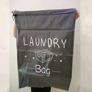 Bolsa de lavandería de 56-75L con cordón, organizador de ropa rectangular de poliéster para viajes y mudanzas - Product Image 4