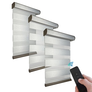 Chine usine moteur <span class=keywords><strong>de</strong></span> rideau intelligent store zèbre pour fenêtre automatisée ombre tissu occultant jour nuit rouleau - Product Image 2