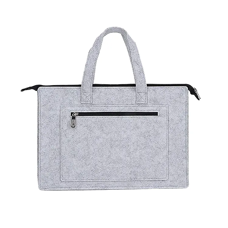 Custom felt laptop bag 13 /14 inch briefcase computer bag double zipper felt briefcase women laptop bag