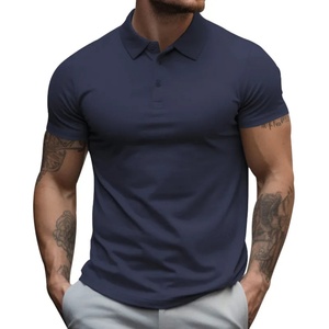T-shirt décontracté pour homme, respirant, tricoté, manches courtes, 100% polyester, couleur personnalisée, coupe classique, 180g - Product Image 4