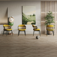 Chaises de salle à manger et de restaurant confortables à dossier haut pour coiffeuse de salon de café avec siège de cadre