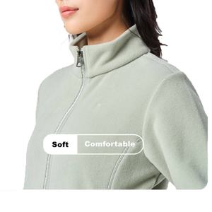 Wholesale Custom Women's Lightweight Winter Wool Fleece Jackets <b>Stand</b> Collar Velvet Warm Outdoor Sports Running Jacket - Product Image 4