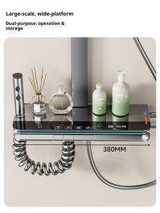 浴室トイレLEDシャワー蛇口付きガングレーデジタル多機能パネルキャビン - Product Image 6