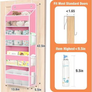 Organizador para colgar sobre la puerta de 4 niveles con 6 bolsillos laterales para habitación infantil, dormitorio o cuarto de niños - Product Image 2