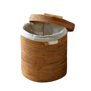 Panier à linge de rangement en rotin pour la maison décoration d'hôtel panier à vêtements couverture de rangement en osier faite à la main - Product Image 4