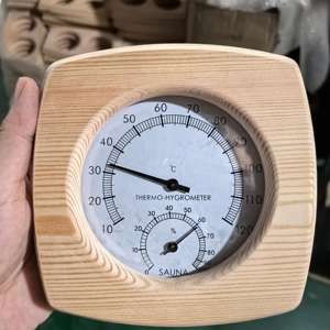 Accesorios de <span class=keywords><strong>sauna</strong></span> Termómetro de madera 2 en 1 Indicador de temperatura del higrómetro para sala de vapor seco - Product Image 1