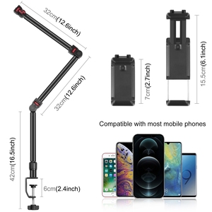 PULUZ-Soporte de escritorio con abrazadera tipo C para teléfono y tableta, brazo largo para cama y Mesa - Product Image 2