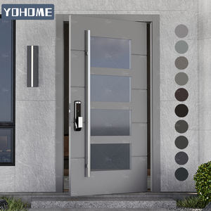 Royaume-Uni Portes d'entrée extérieures sur mesure de haute qualité avec panneau de verre Portes d'entrée en aluminium Porte d'entrée en aluminium gris <span class=keywords><strong>anthracite</strong></span> - Product Image 4