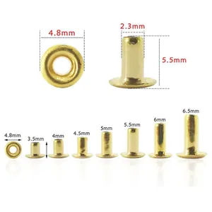 DWDP Long-Shank Brass Eyelets Rivets and Tools Brass Pickup eyelet