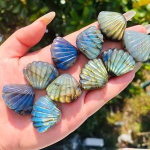 Vente en gros de coquillages en labradorite naturelle sculptés, décoration élégante, adaptée à la décoration intérieure, à la décoration de fête ou comme cadeau pour les anniversaires - Product Image 6