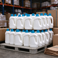 Bouteille en plastique vide pour liquides avec bouchon à vis de couleur personnalisée, récipient de recharge réutilisable pour produits nettoyants ménagers, emballage cosmétique