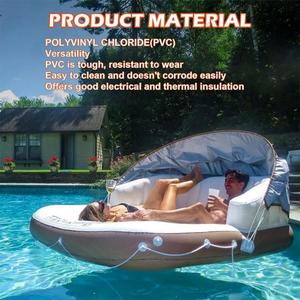2-Person Giant Inflatable Island Float with Canopy Comfortable Lounger for Pool Beach & Garden UV Protection Eco-Friendly PVC - Product Image 2