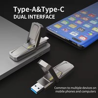 Nouvelle clé USB à semi-conducteurs 256 Go USB 3.2 Double usage Double interface Métal Téléphone portable et ordinateur Otg Type-C Clé USB