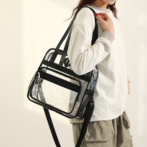Clear Tote <b>Bag</b> With Zipper Adjustable Crossbody Strap For Concert Travel School Use - Product Image 6