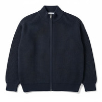 Cardigan zippé en maille pour homme, style décontracté chic, pull professionnel chaud pour l'hiver, idéal pour le bureau, design minimaliste et épuré