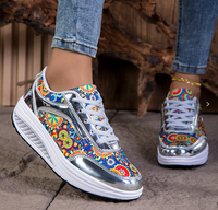 Scarpe Sportive Casual da Donna Stile Europeo-Americano, Nuove e Trendy, con Suola in Gomma e Tomaia in Mesh, per Aumentare l'Altezza, Taglie Forti