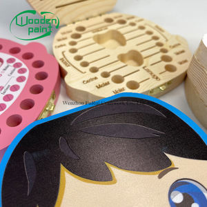 Boîte de rangement pour porte-dents de bébé, Collection garçon boîte cadeau Souvenir pour dents couleur bois de pin peinture féerique bois Durable blanc naturel - Product Image 5