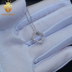 Venta al por mayor de joyería fina de Plata de Ley 925 Vvs <span class=keywords><strong>Moissanite</strong></span> <span class=keywords><strong>4</strong></span> Hojas de Trébol collar de la suerte para las mujeres de oro 18K personalizado - Product Image 4