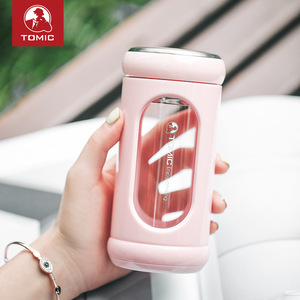 Vaso de vidrio mini de doble pared Tomic, botella de agua portátil a prueba de golpes para mujeres, uso en verano - Product Image 4